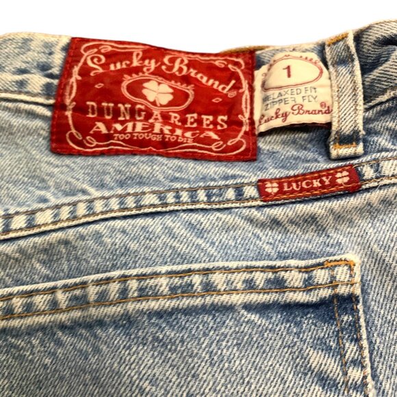 VTG Lucky Brand Men’s Blue Faded Jeans Denim 36x32 Relax Fit Zip Made in USA - Picture 14 of 16